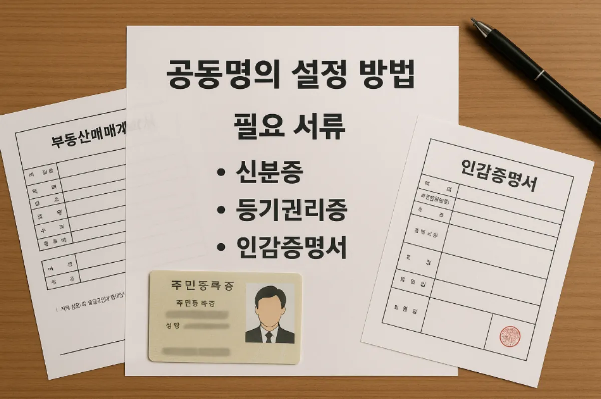 공동명의 설정 방법과 필요 서류