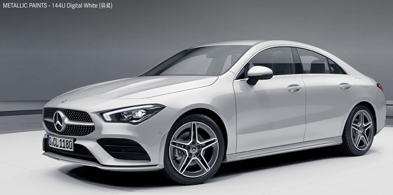 벤츠 CLA Coupe 색상코드 - Digital White(색상 코드 : 144)
