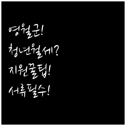 영월군 청년월세 지원 조건 및 제출서..