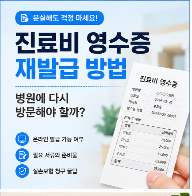 진료비 영수증 재발급 방법, 병원에 다시 방문해야 할까?