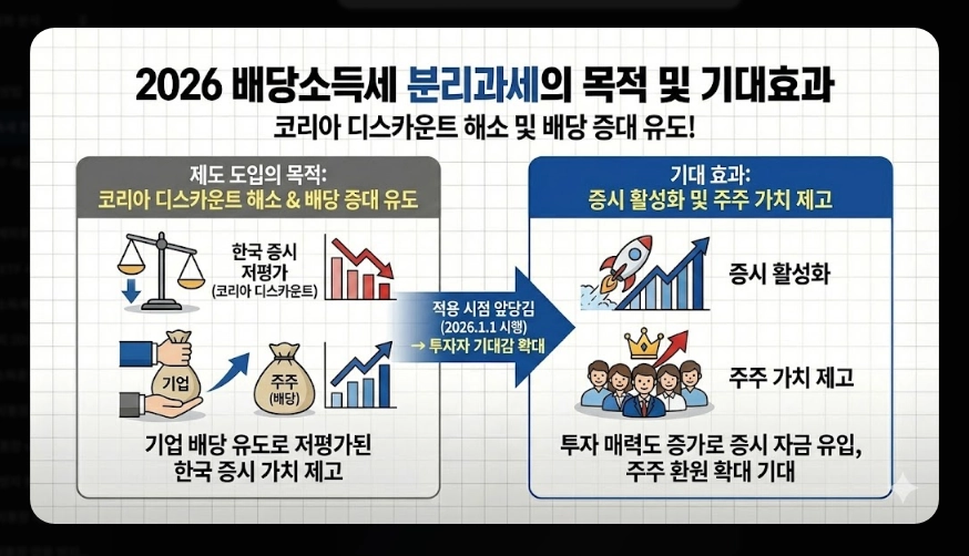 배당소득세 분리과세 [2026년 신설] 구간별 세율&middot;대상 기업 요건&middot;최대 30% 절세 전략