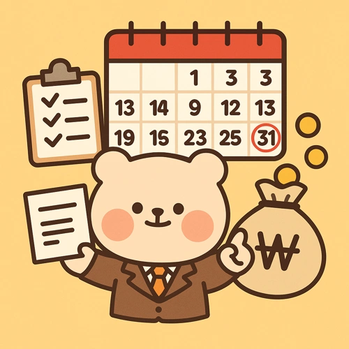 세무 일정 이해를 돕는 친근한 캐릭터 그림