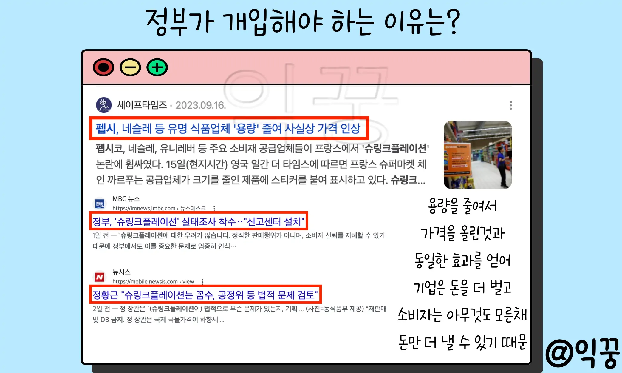 슈링크플레이션 용어 뜻 정부가 개입하는 이유2