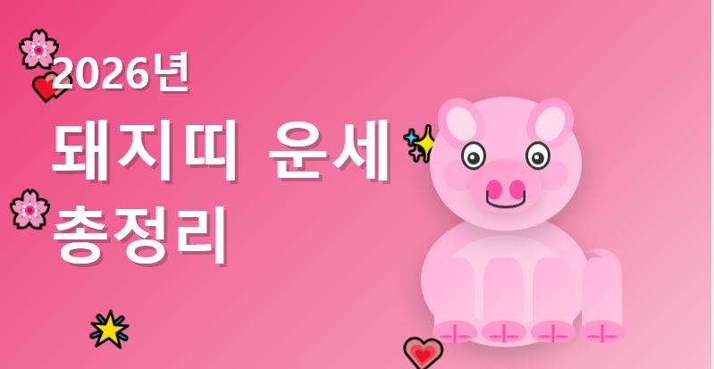 2026년 돼지띠 운세 총정리