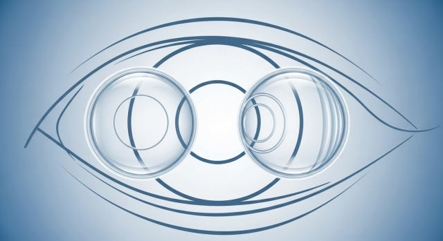 단초점과 다초점 인공수정체를 비교하는 아이콘 이미지