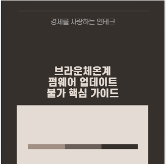 브라운체온계 펌웨어 업데이트 불가 핵심 가이드