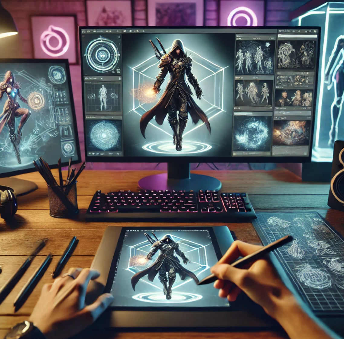 게임 아트디자이너의 업무 관련 사진