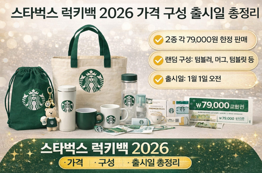 스타벅스 럭키백 2026 출시일&middot;가격&middot;구성 3분 완벽 정리