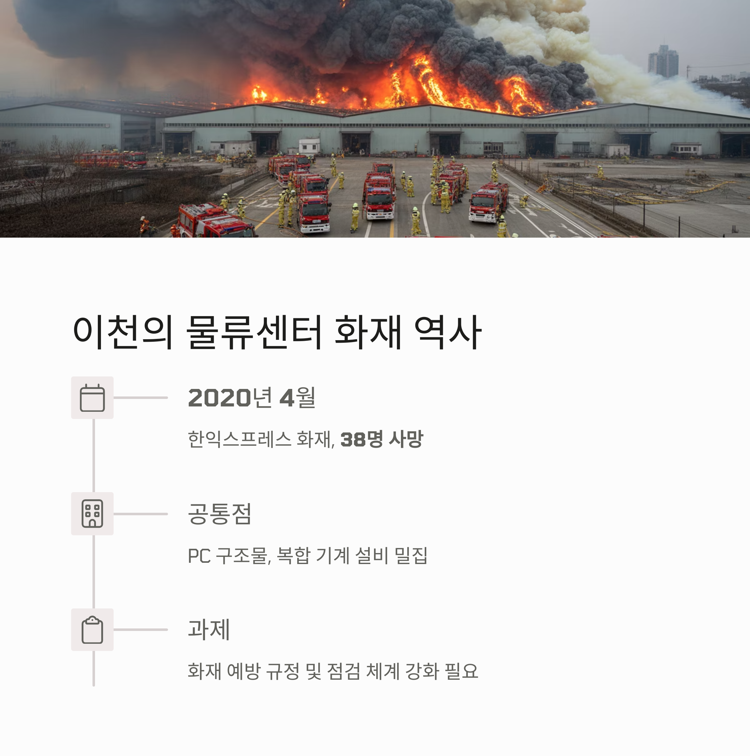 경기도 이천 물류센터 대형 화재 발생…대응 2단계 발령