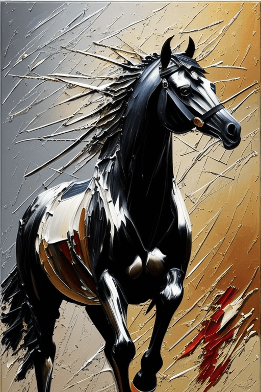 Playground AI로 생성한 그림(1) - 검은 말