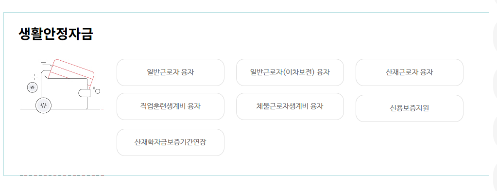 근로복지넷 홈페이지 생활안정자금 신청방법