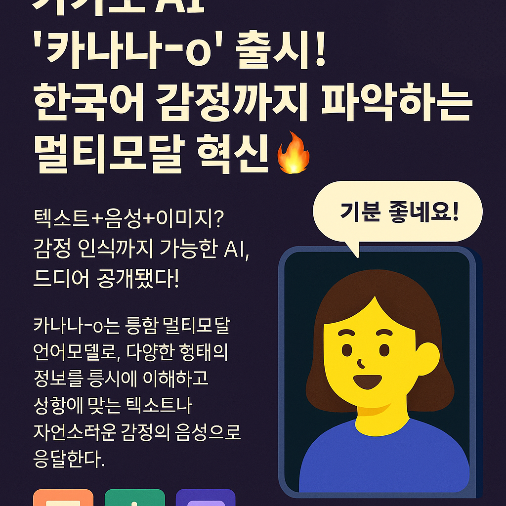 카카오 AI &lsquo;카나나-o&rsquo; 출시! 한국어 감정까지 파악하는 멀티모달 혁신