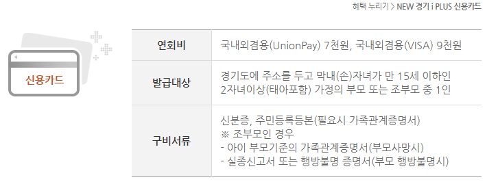 경기아이플러스카드-다자녀카드