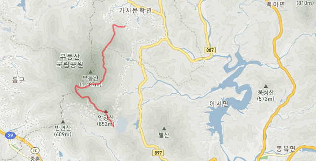 안양산지도