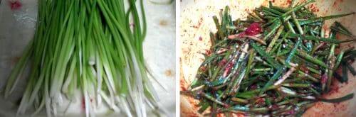 삼채쫑무침-만들기-만드는법-양념-버무리기