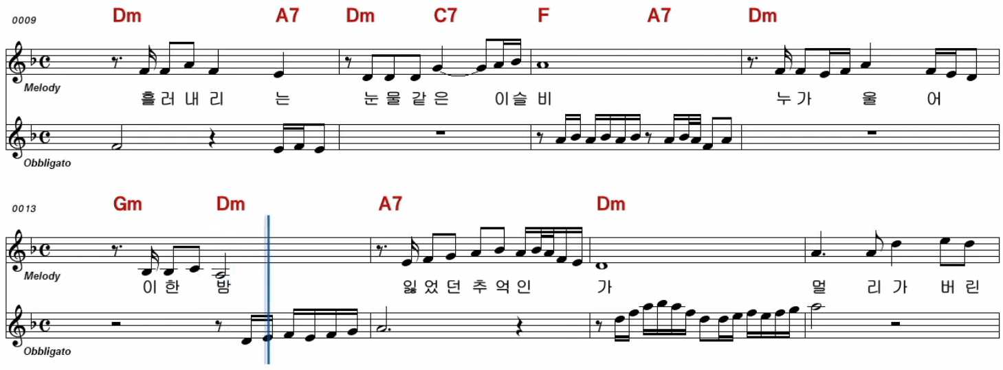 배호 누가 울어 악보