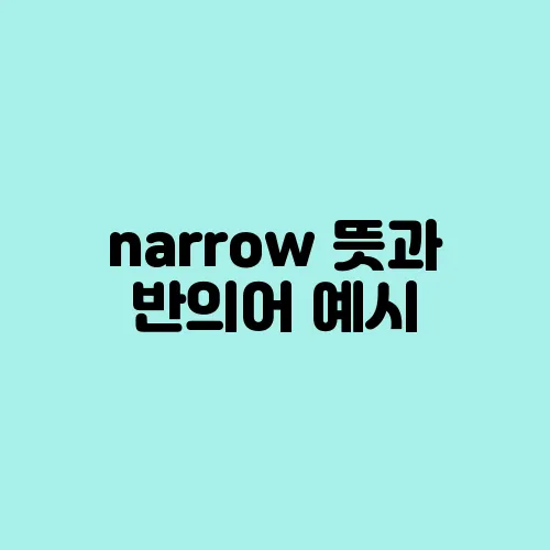 narrow 뜻과 반의어 예시