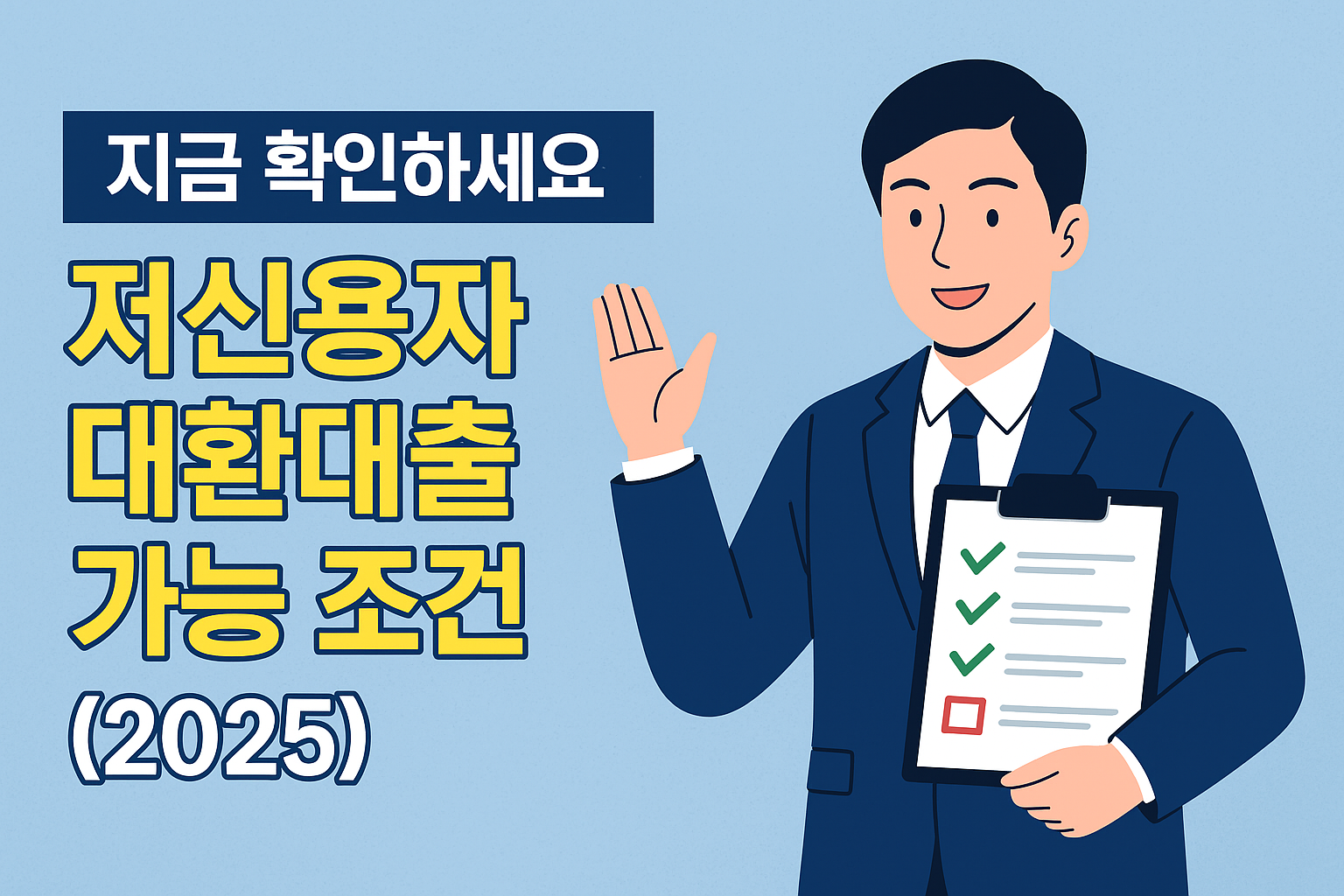 2025년 저신용자도 신청 가능한 정부지원 대환대출 조건 안내 이미지