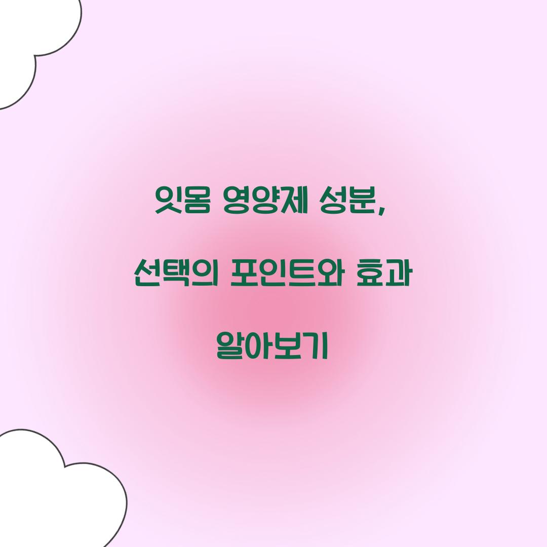 잇몸 영양제 성분