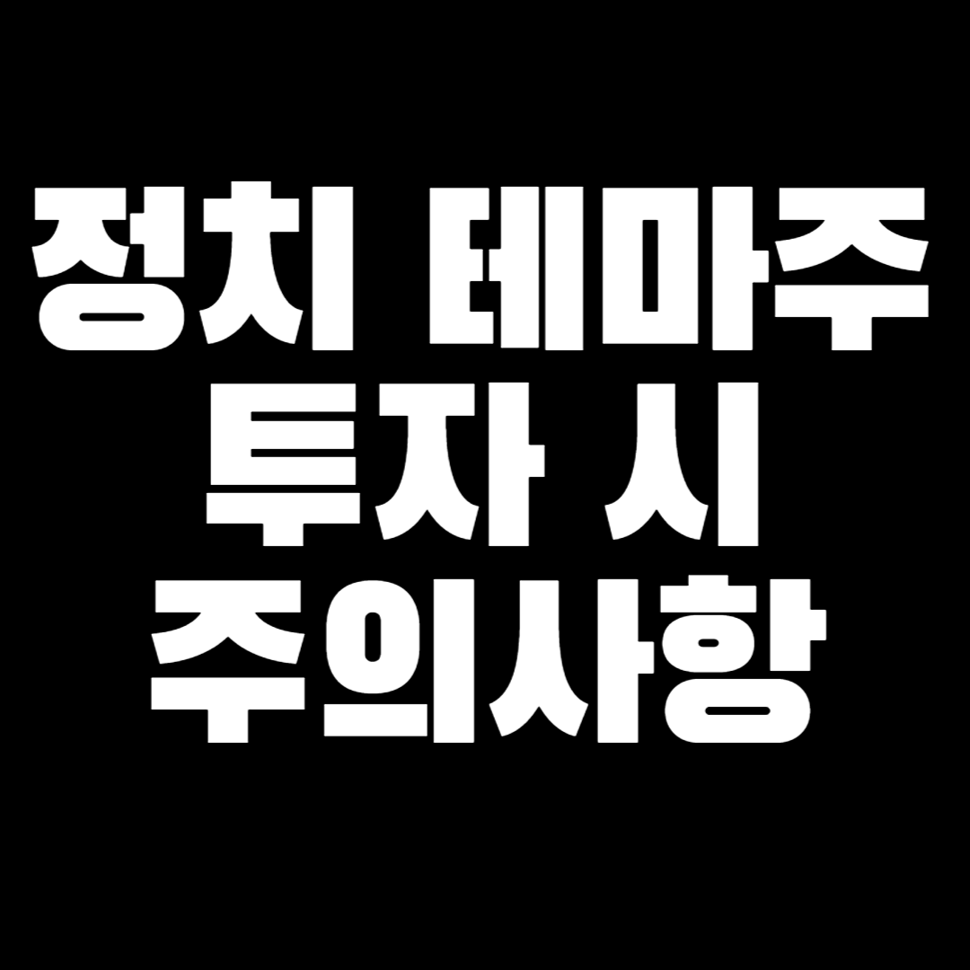 정치 테마주 투자 시 주의사항