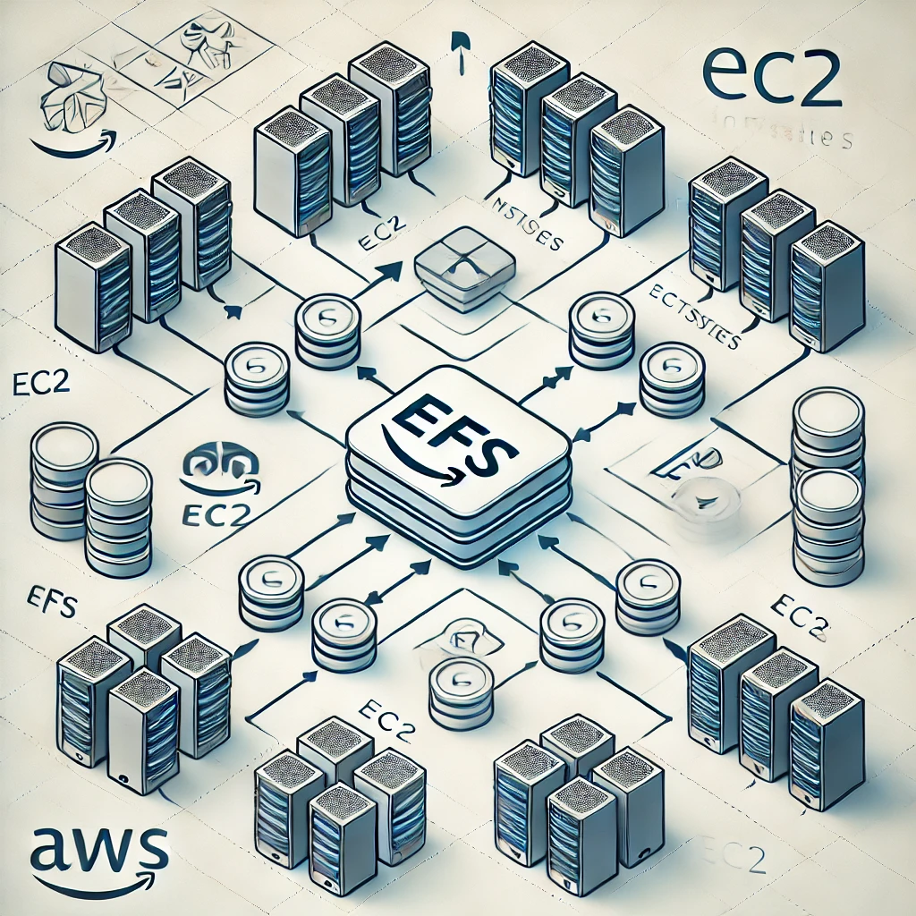AWS EFS를 통해 여러 서버에서 데이터를 공유하는 구조