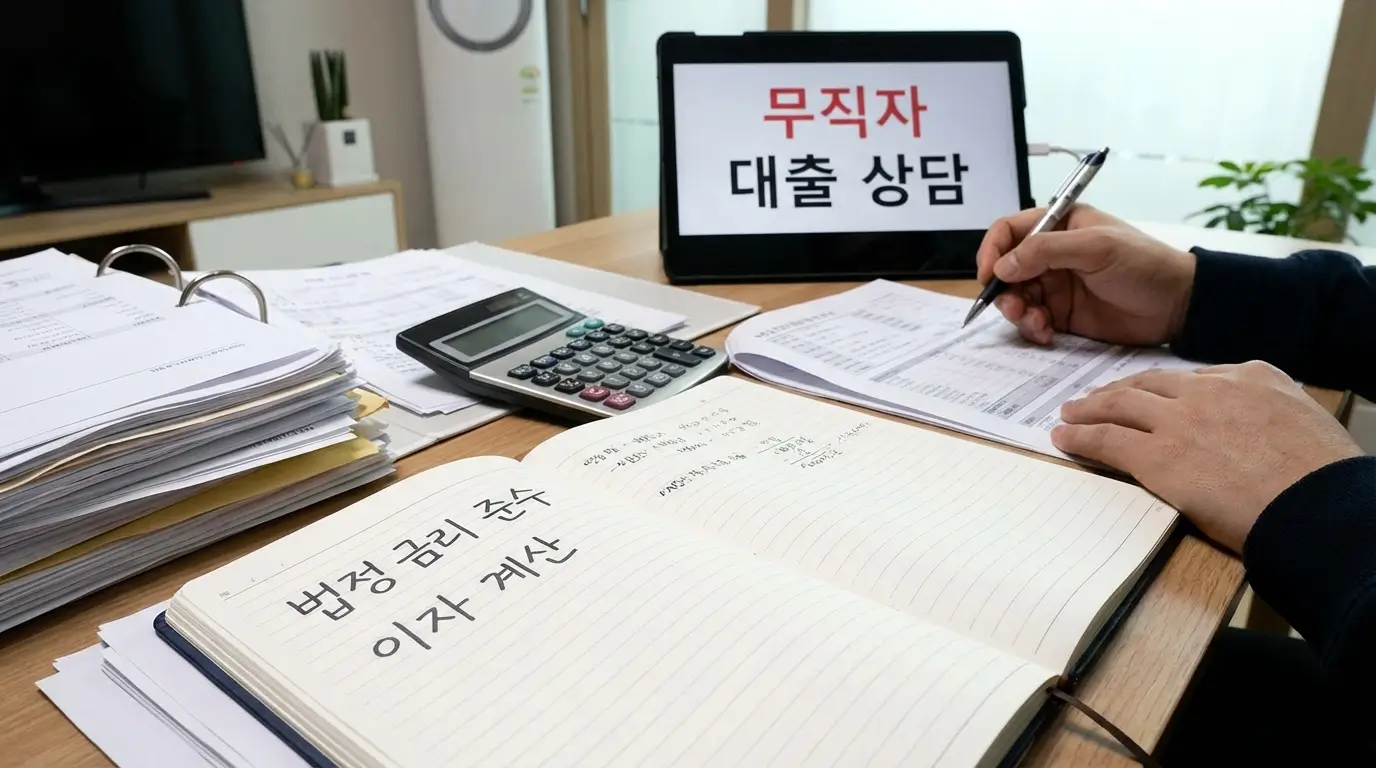 법정 금리 준수 무직자 대부 업체 대출 이자 계산