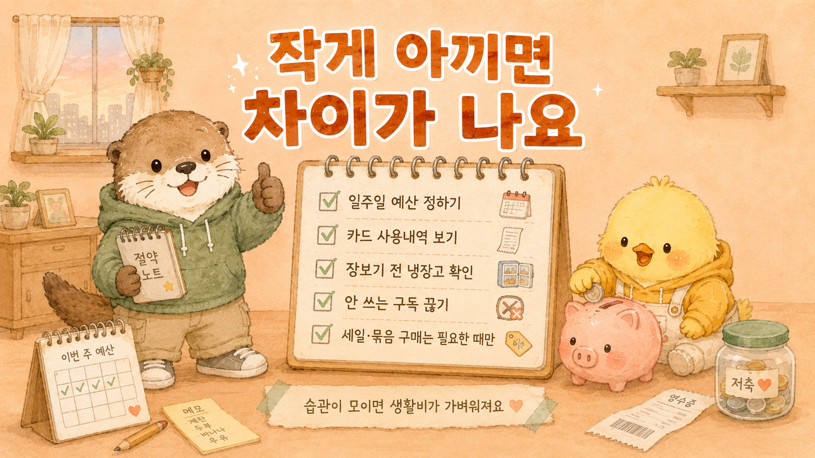 대학생 자취 생활비를 줄이기 위한 실전 체크리스트 인포그래픽