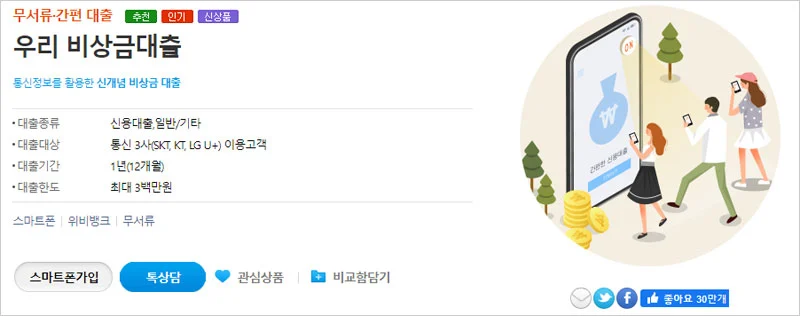 우리은행-우리비상금대출-간단-설명-이미지