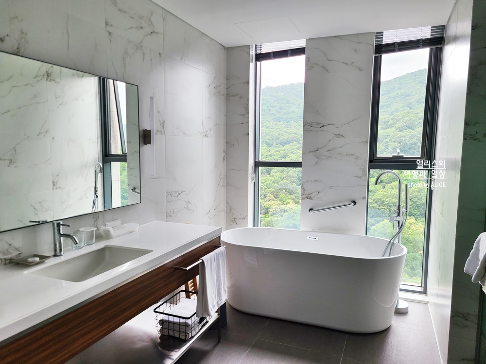 라까사호텔 광명 디럭스 더블룸 월렛 후기, 경기도 호캉스 추천, 숲 뷰 욕조