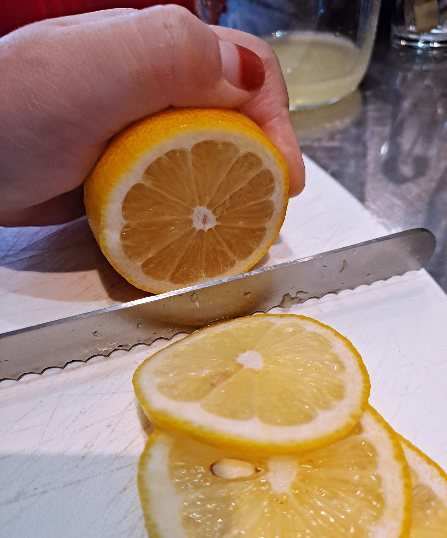 레몬 슬라이스 만들기