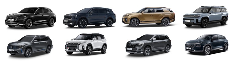 중형 SUV 2열 승차감 비교(GV70, 쏘렌토하이브리드, 액티언, 싼타페하이브리, 그랑콜레오스, 토레스, QM6, 넥쏘)