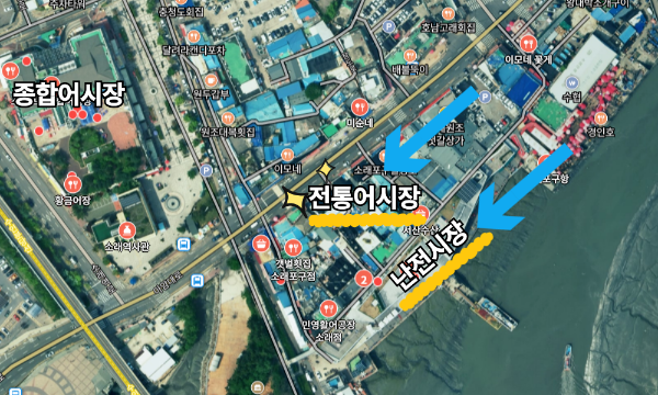 소래포구 시장 지도