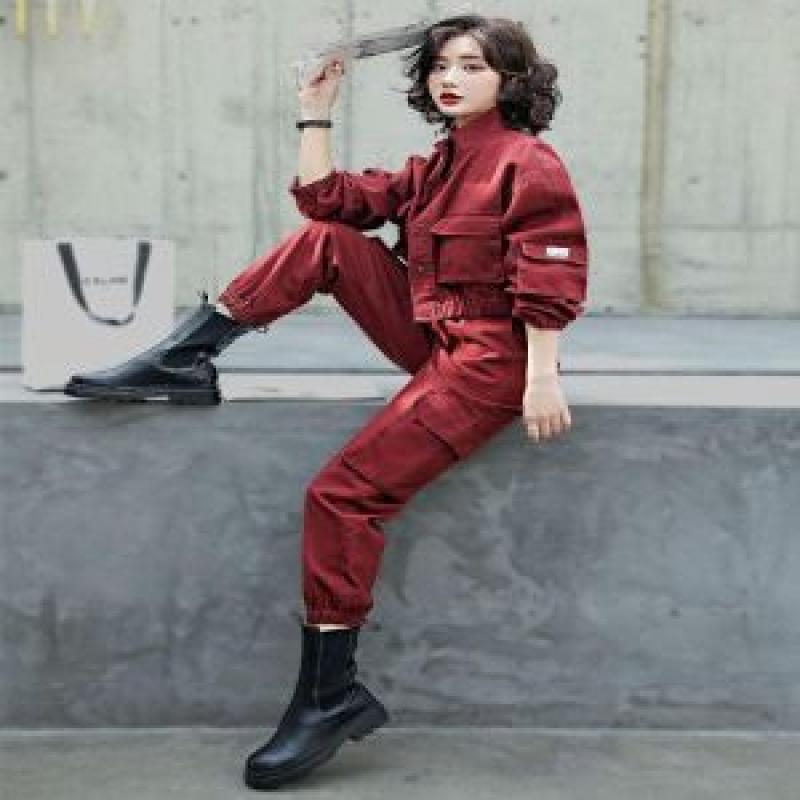 여성투피스 스트리트 카고 데님 세트 투피스