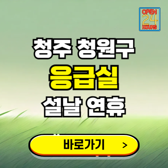 청주시 청원구 설날 연휴 비상진료 응급실 병원 찾기 ❘ 내근처 24시 야간 심야 휴일 가능한 곳