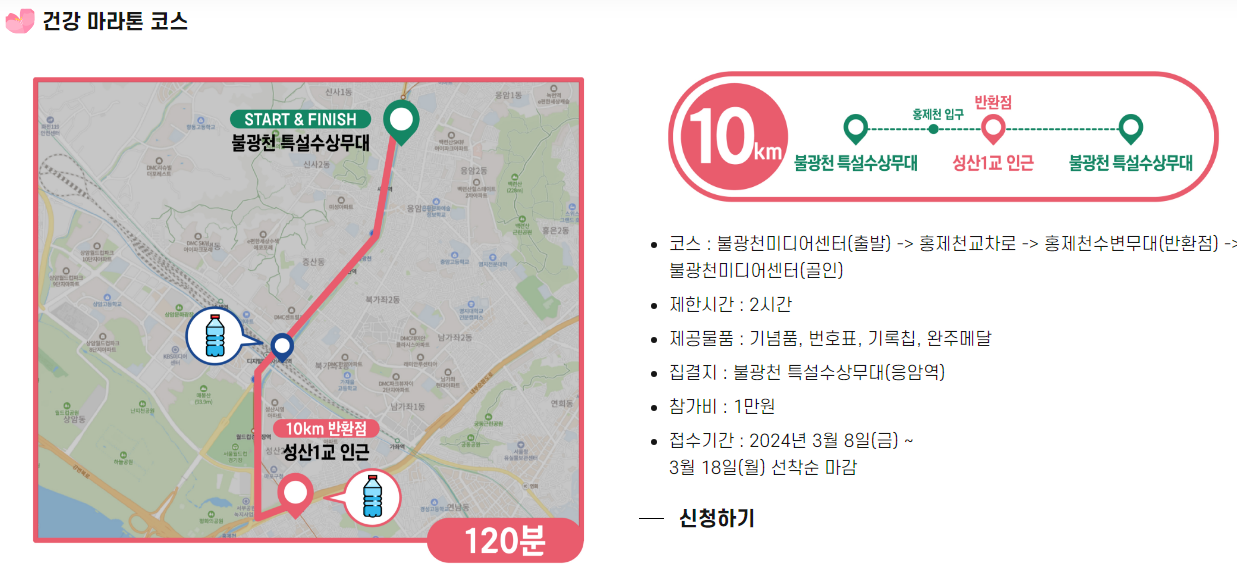 은평의 봄 2024 불광천 벚꽃축제 마라톤 대회 연계행사