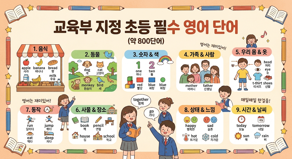 교육부 지정 초등 필수 영어 단어