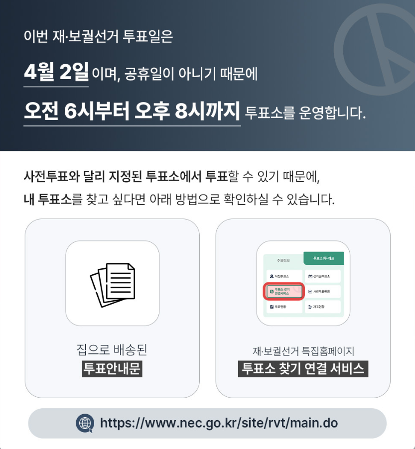 [4월 2일 실시간]2025 부산 교육감 재선거 후보자 총정리, 투표 방법 ,투표소 찾기 한눈에!