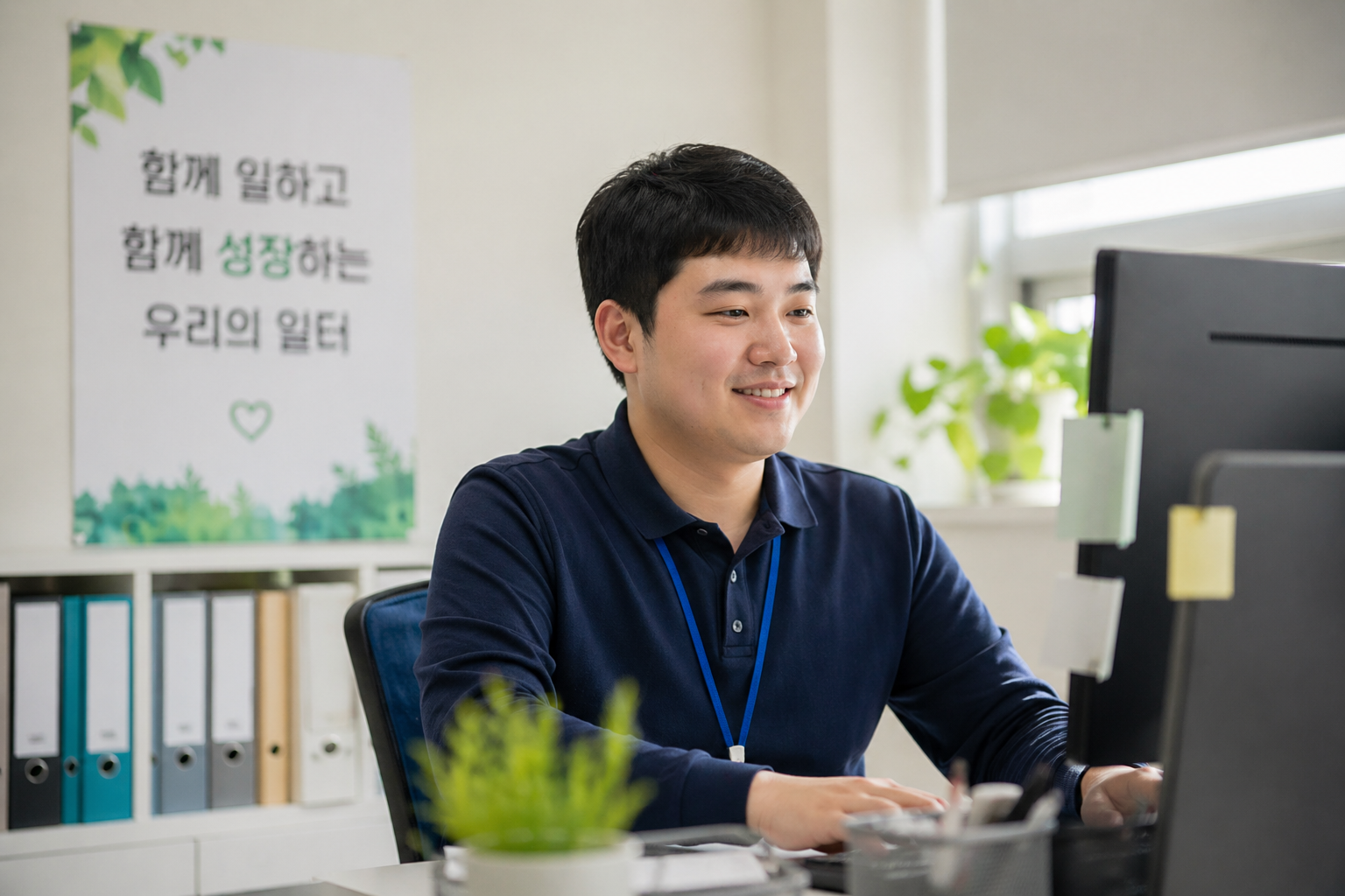 사무실에서 업무를 하는 모습