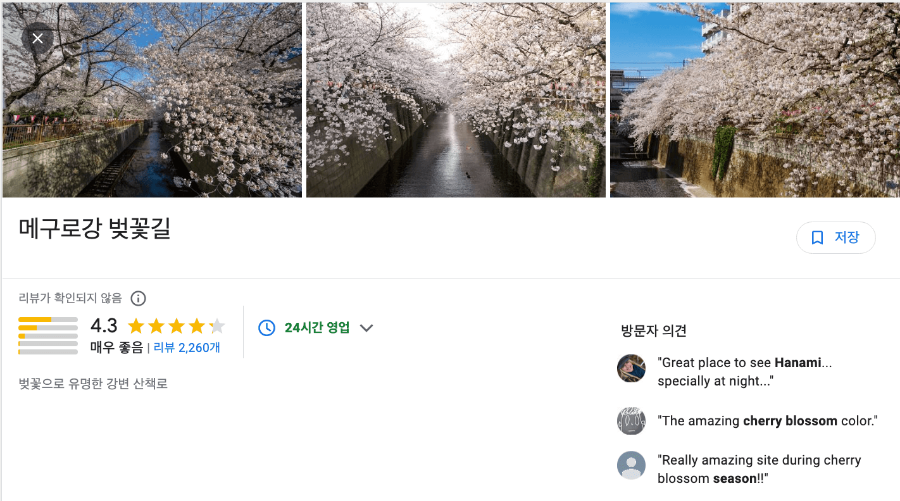 메구로강 벚꽃길