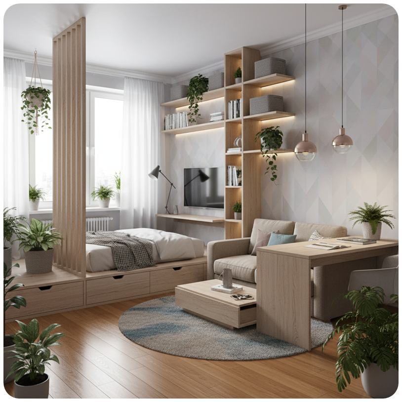 원룸 다목적 공간 인테리어 팁, 작은 공간을 넓게 쓰는 마법