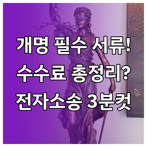 개명 신청 시 필요한 서류 수수료 전..