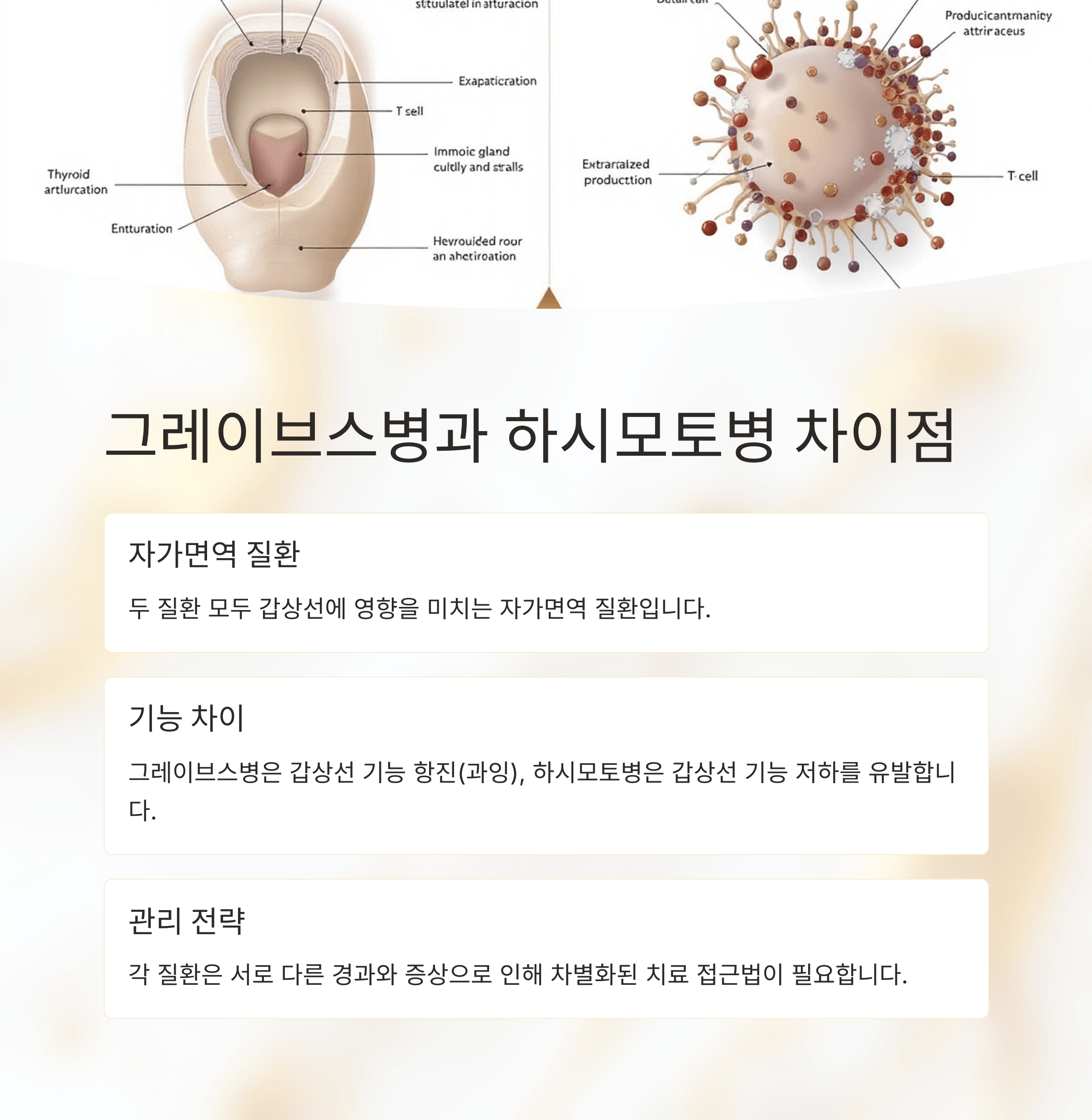 그레이브스병과 하시모토병 차이점