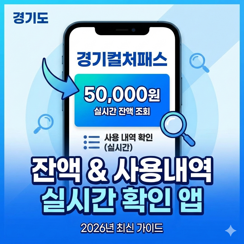 경기컬처패스 잔액 조회 방법과 사용 내역 실시간 확인하는 앱