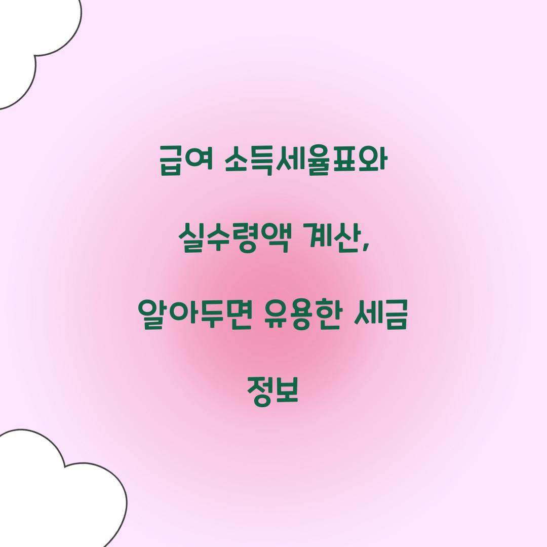 급여 소득세율표