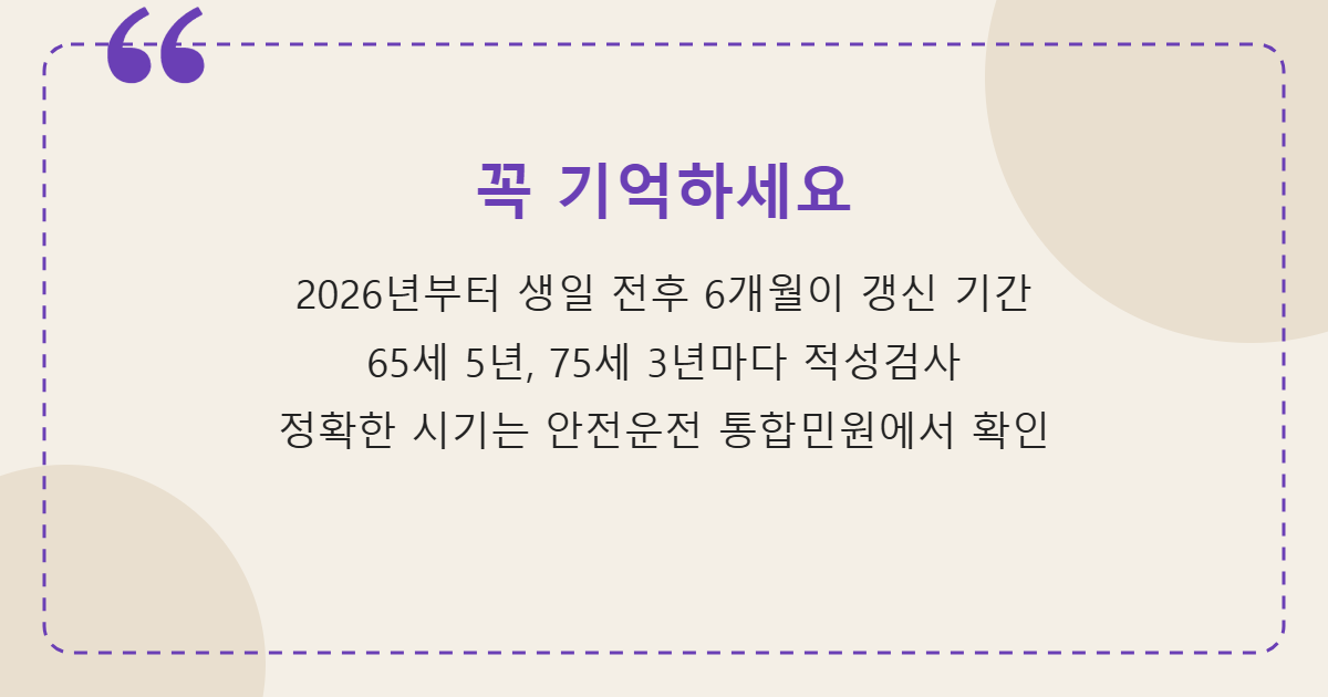 운전면허 갱신 핵심 요약 이미지