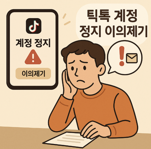 틱톡 계정 정지 이의제기 사진 관련.