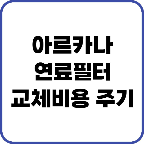아르카나 연료필터