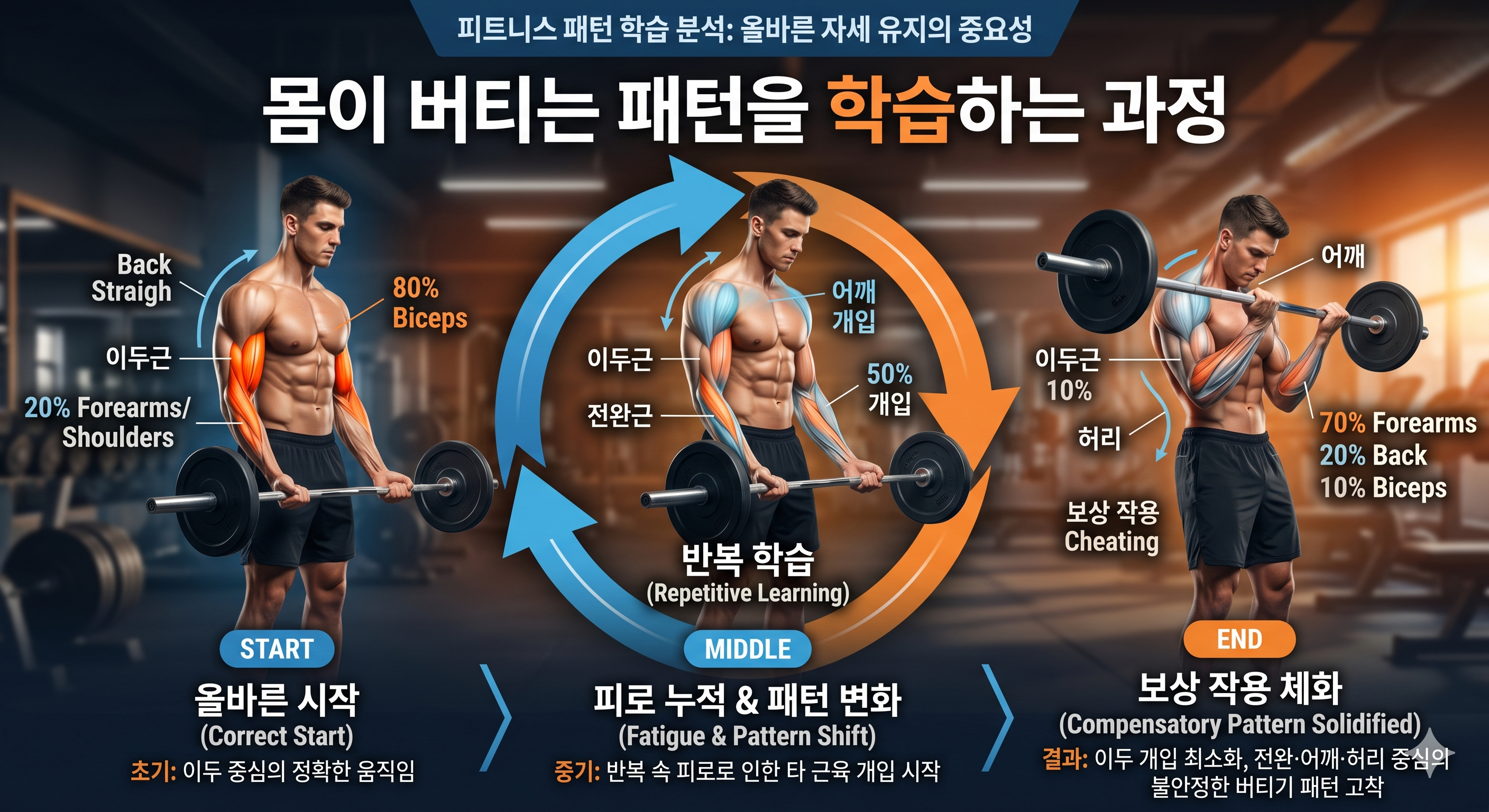 몸이 버티는 패턴을 학습하는 과정