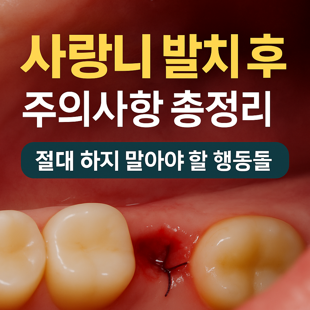 사랑니 발치 후, 이렇게 관리 안 하면 큰일 납니다!