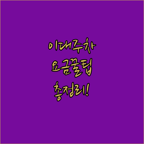 이화여대 캠퍼스 내부 주차장 요금과 ..